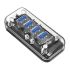 F4U-U3-CR USB HUB 4 Ports USB3.0 Transparent PC