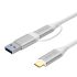 CCUZ10 USB C to USB C & USB A Dual-Connector Data Cable Cable 50cm/100cm For PC Laptop MacBook 2017 Galaxy S9 Huawei