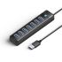 USB3.0  Hub 7 Port Expansion in One Step Black