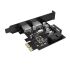 PME-4UI 2 ports USB3.0 PCI-E express card + 20 Pin Inside For Desktop PC Black