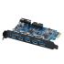 PVU3-5O2I USB3.0 7 Ports (5 USB + 20pin) PCI-E Card PCI Express to USB3.0 Adapter Card For Desktop PC Black