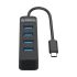 TWC3-4A Type-C 4 Ports USB3.0 HUB With Type C Power Supply Port For Laptop Computer Accessories USB Splitter USB3.0 OTG Adapter