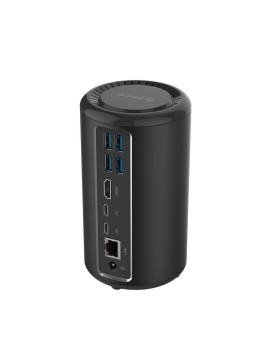 ADS5 Aluminum Alloy Cylinder Type-C to USB3.0-A * 6 / HDMI / RJ45 / Microphone / Audio Universal Docking Station