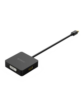 XD-MDFHDV Mini DP (M) to HDMI/VGA/DVI (F) 3-in-1 HD Video Adapter Black