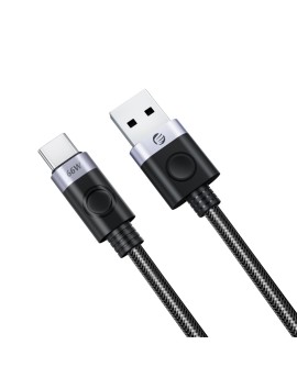 A2C USB-A to Type-C PD 66W Fast Charge & Data Cable Black