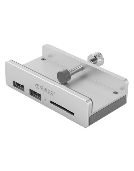 MH2AC-U3 Clip-type USB3.0 HUB with Card Reader Silver
