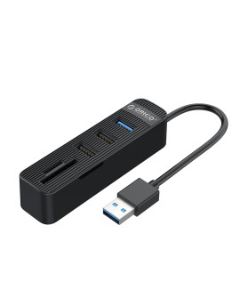 โอริโก้ ฮับเพิ่มพอร์ต+ตัวอ่านการ์ด USB-A 3.0*1 + USB-A 2.0*2 + SD & TF*1 สีดำ