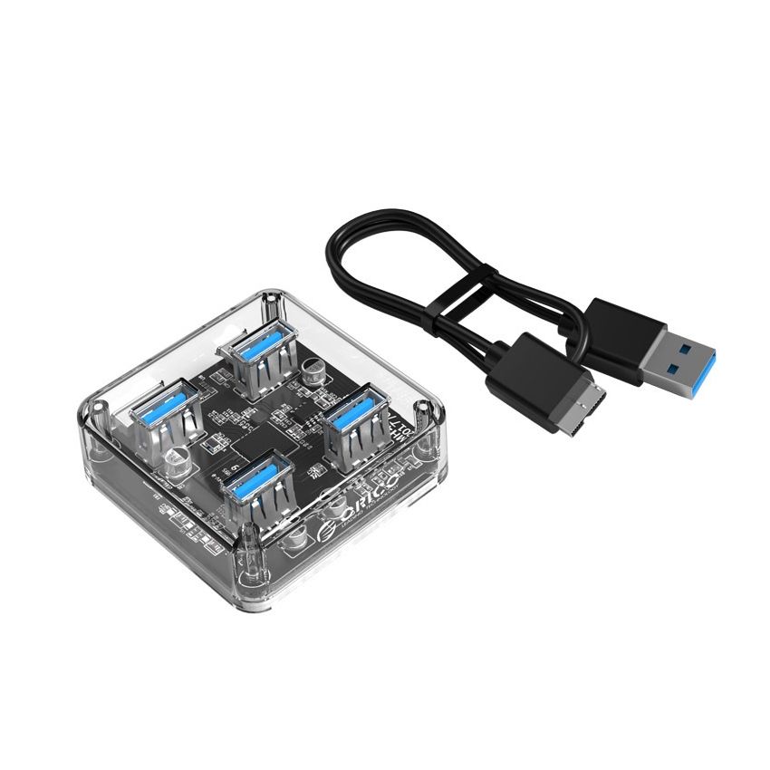 MH4UC-U3 USB HUB 4 Ports USB3.0 Transparent PC