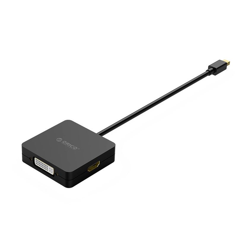 XD-MDFHDV 3in1 Mini DP to HDMI VGA DVI Video Adapter Cable 15cm Male To Famale Converter Black