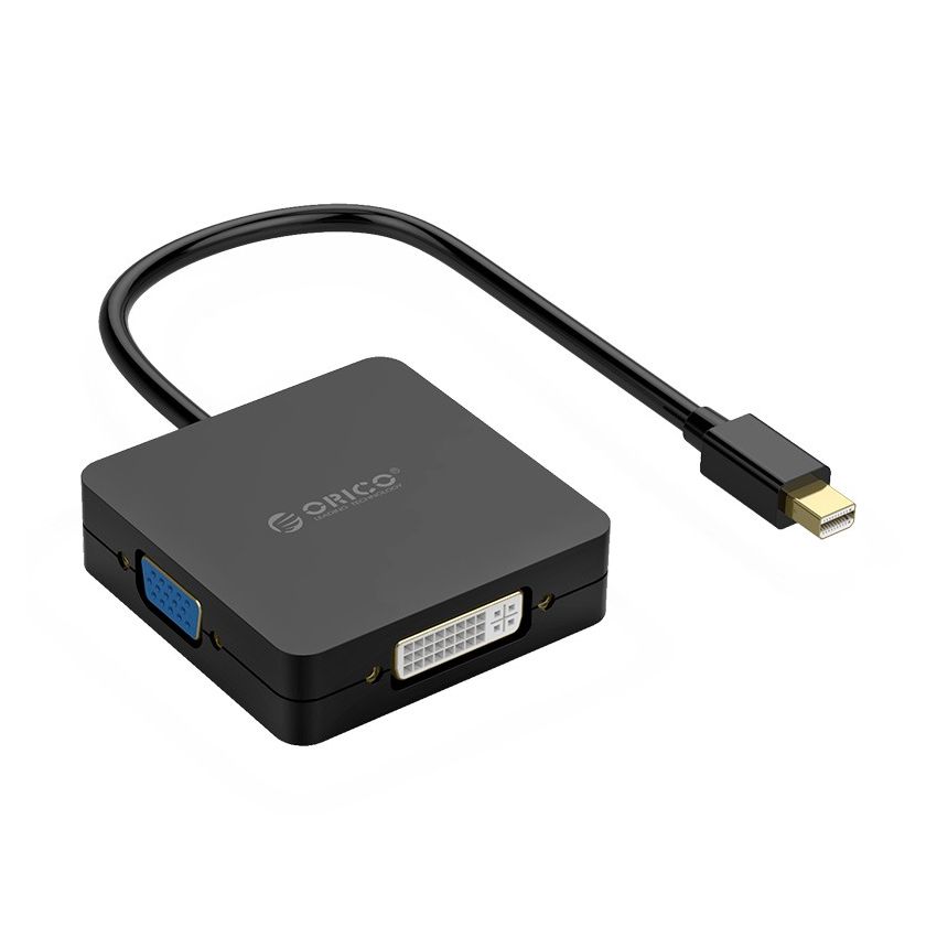 XD-MDFHDV 3in1 Mini DP to HDMI VGA DVI Video Adapter Cable 15cm Male To Famale Converter Black