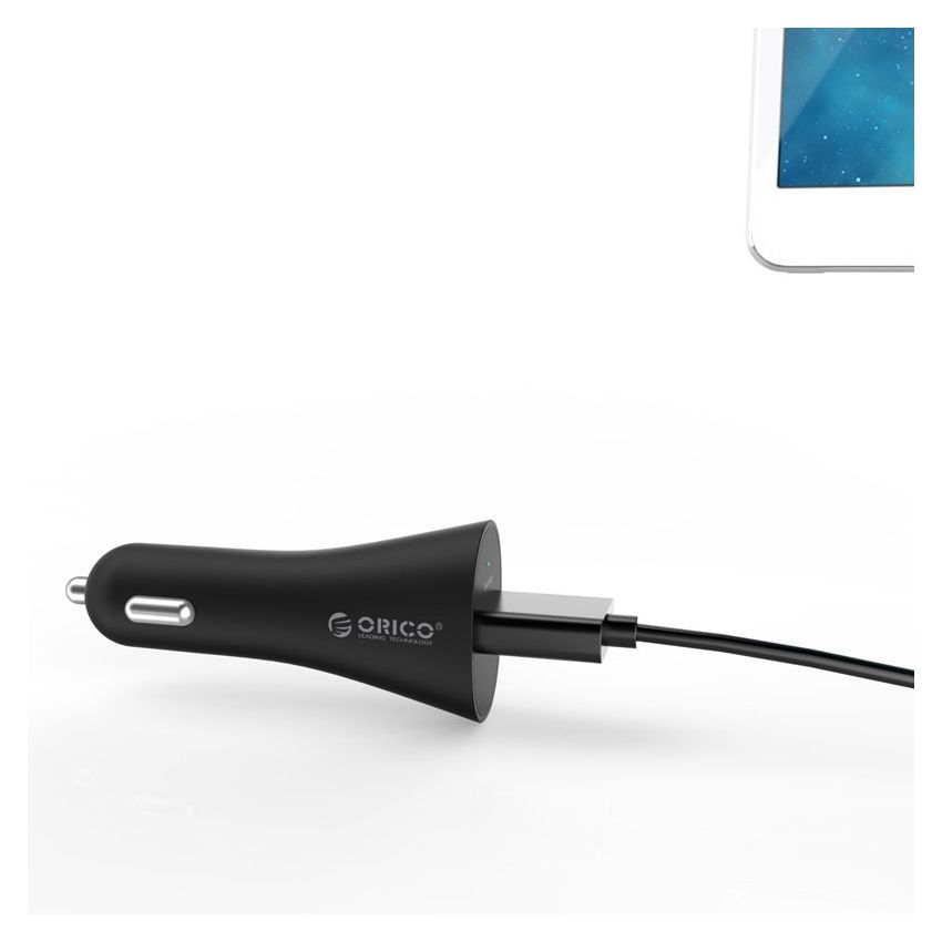 UCH-2U1Q 1 Port Car Charger Input DC 12/24V DC 5V/2A 9V/2A 12V/1.5A 18W Max Supported QC2.0 Black