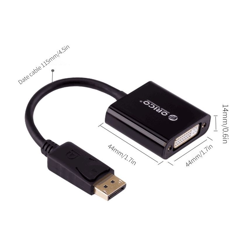 DPT3D Displayport to DVI Converter Cable 15cm DP Male to DVI Female Adapter