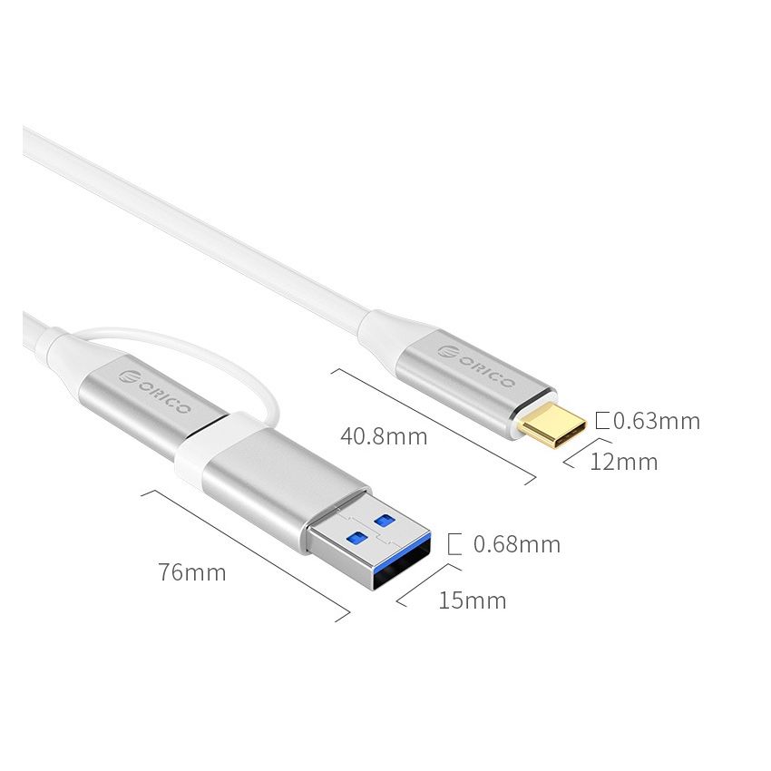 CCUZ10 USB C to USB C & USB A Dual-Connector Data Cable Cable