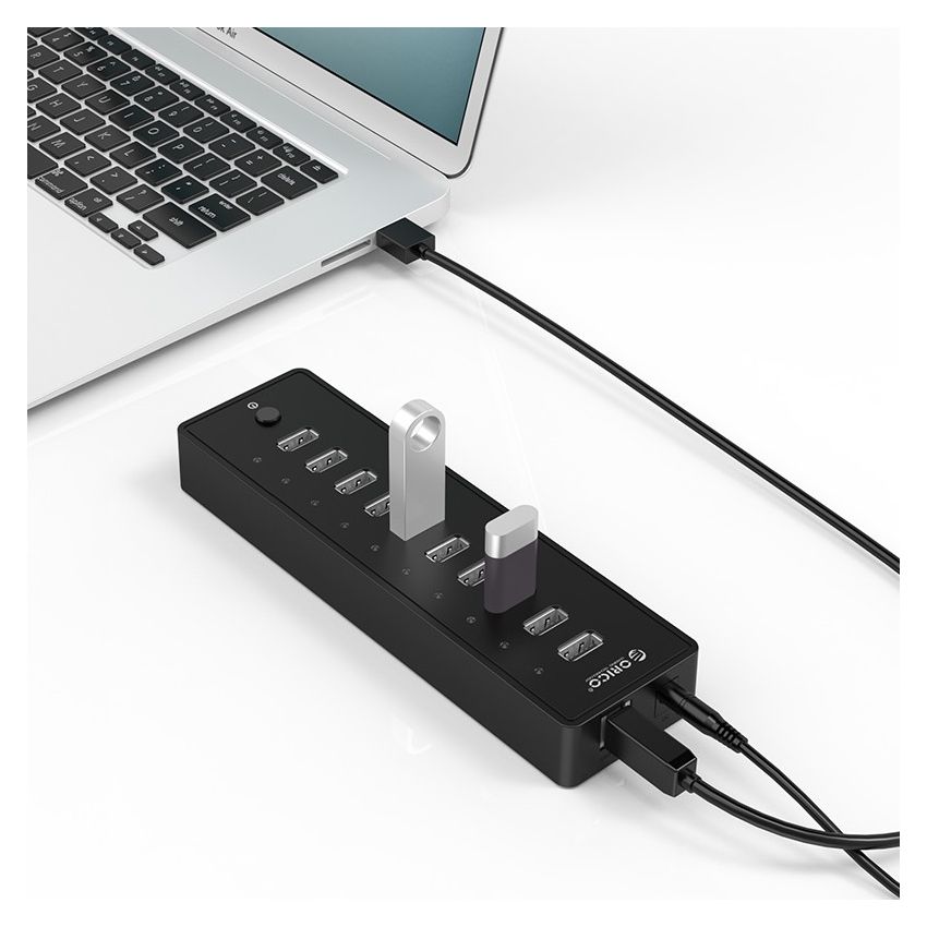 10 PORTS USB2.0 HUB W/ POWER 12V 2.5A - P10-U2
