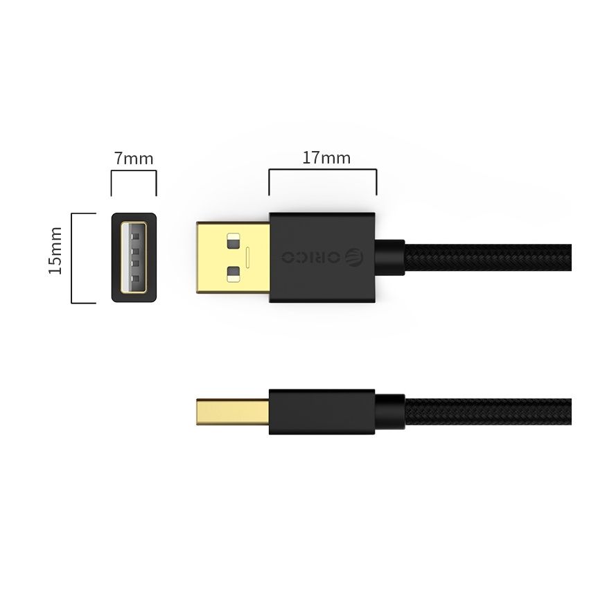 U2-AA02 USB2.0 Male to Male Data Cable Gold-plated Connector Cable