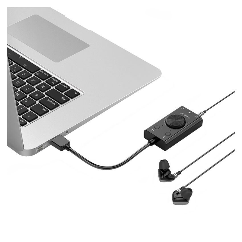 SC2 USB2.0 TO External Sound Card Mute Switch,Volume Adjustment Mic Speaker Headset Audio Jack 3.5mm Cable Adapter Black