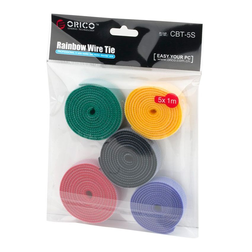 CBT-5S Cable Organizer Cable Wire Holder Cable Winder 5 Pcs Label Ribbon Wire Colorful