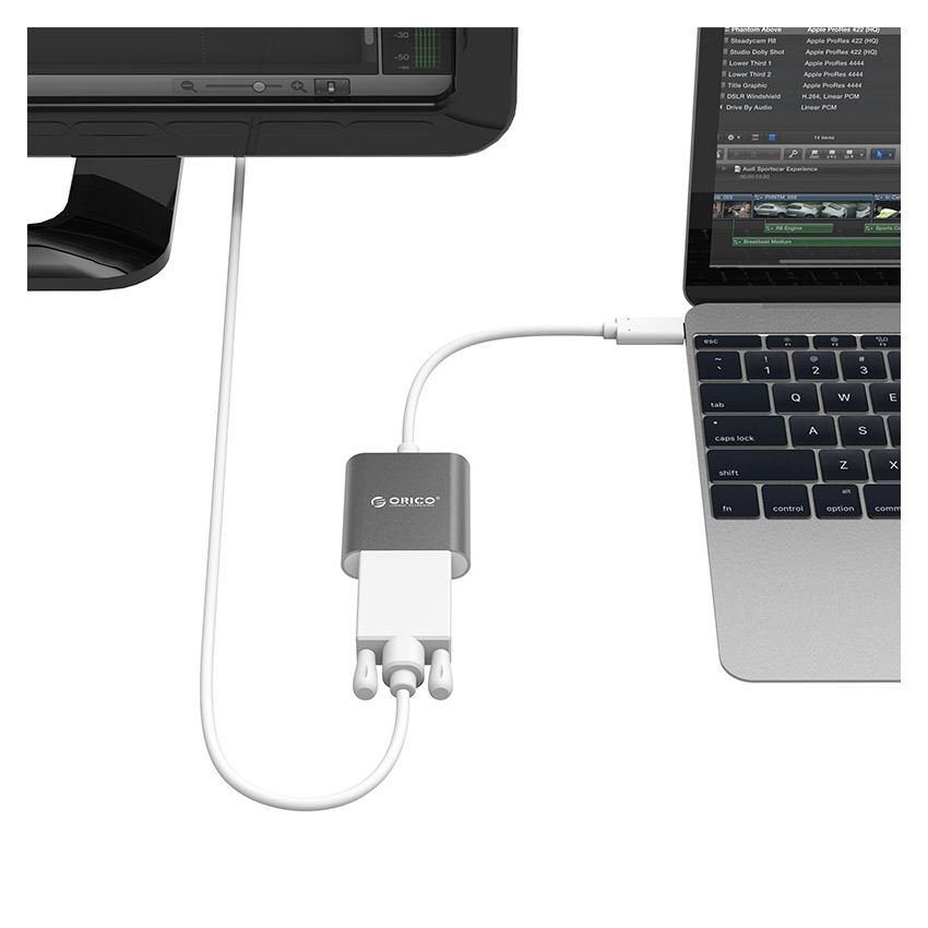 RCV USB C HUB 1920*1080P, 60Hz Aluminum