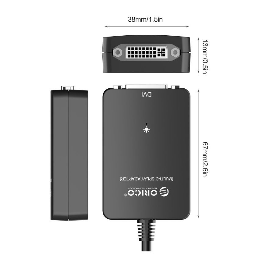 DU3D USB3.0 to DVI External Graphics Adapter Cable 15cm