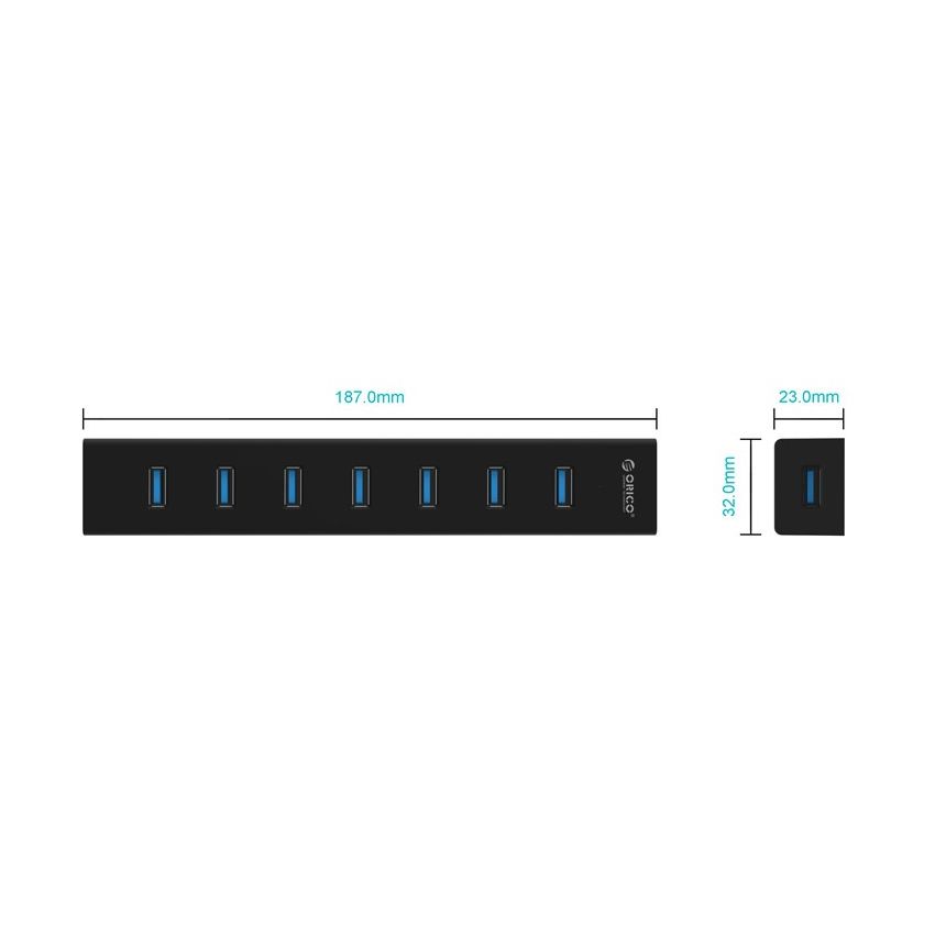 H7013-U3 USB HUB 7 Ports USB3.0 Plastics ABS