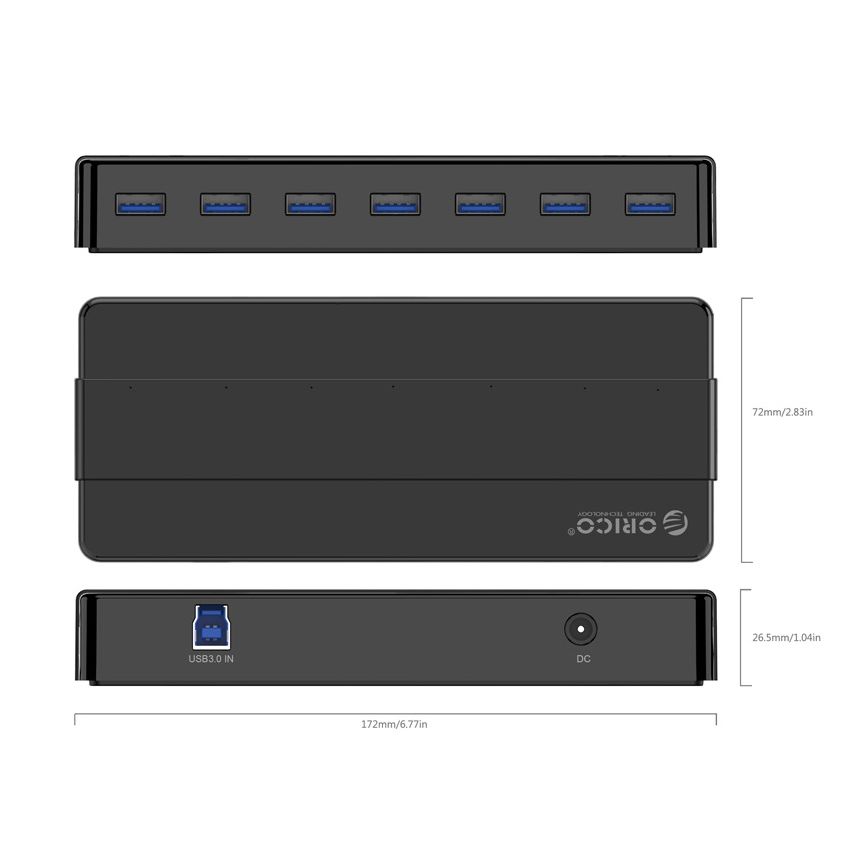 H7928-U3 USB HUB 7 Ports USB3.0 Plastics ABS