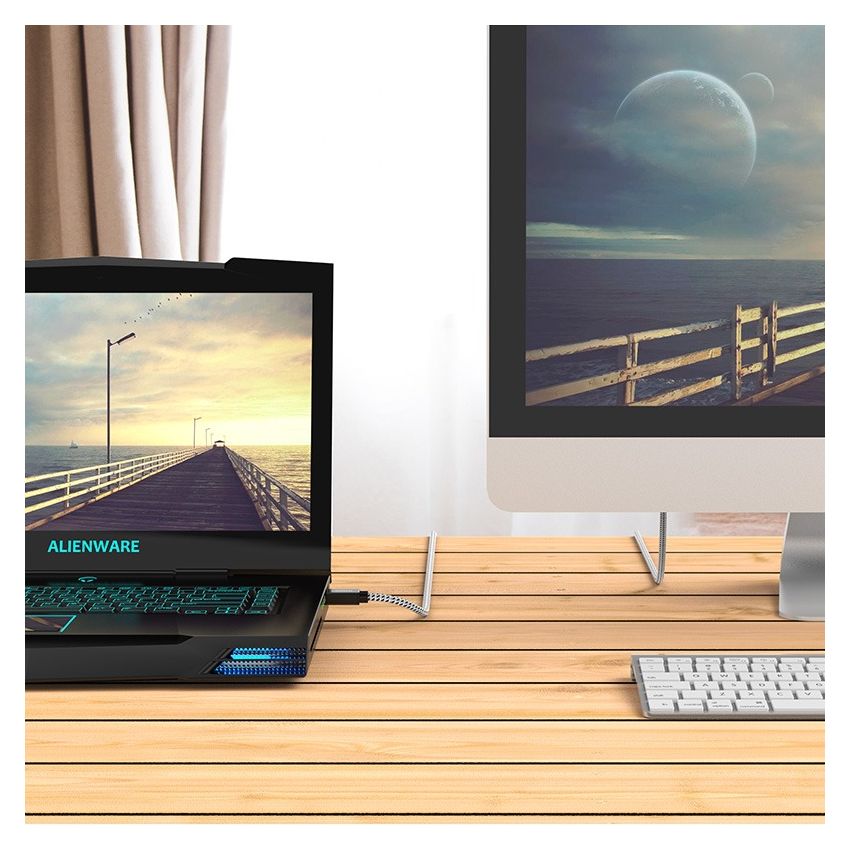 HD501 HDMI(M) to HDMI(M) 2.0 HD Adapter Cable 4K HD Image Nylon Braided Cable Cable 1.5M For HDTV LCD Projector HDMI 4K Cable Color Black