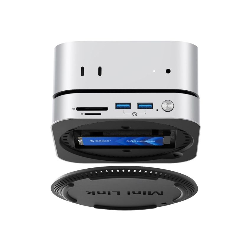 M49P MiniLink Type-C Docking Station With M2 Enclosure USB C HUB For Mac Mini M4