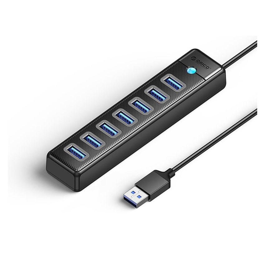 USB3.0  Hub 7 Port Expansion in One Step Black