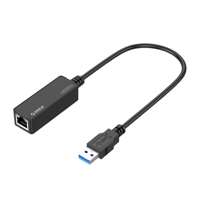 UTJ-U3 USB3.0 to RJ45 10M/100/1000M Lan Network Card Cable 10cm Gigabit Ethernet Adapter Black