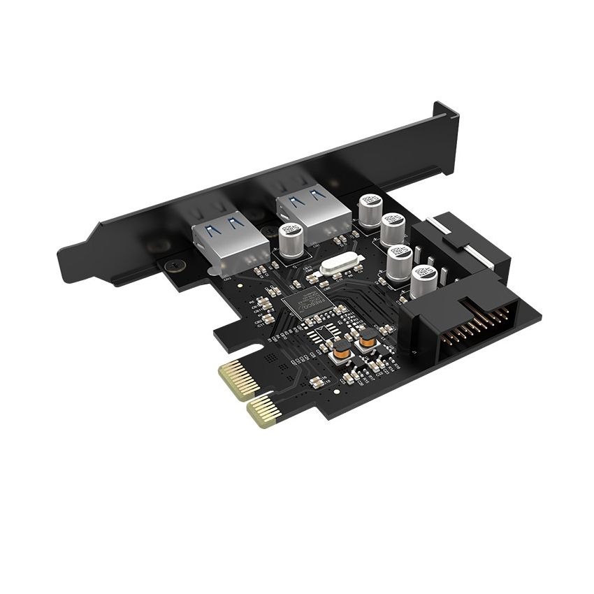 PME-4UI 2 ports USB3.0 PCI-E express card + 20 Pin Inside For Desktop PC Black