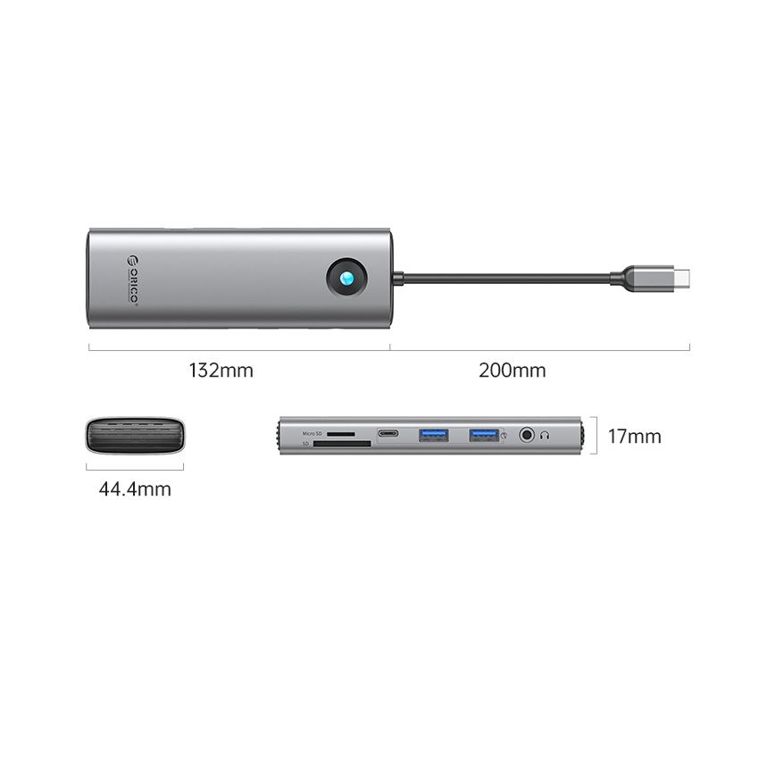 Adapter Hub Type-C 3.0 to 4K60hz HDMI-Compatible DP PD100W SD Hub  Apple M1 M2 Windows Mac (PW11)