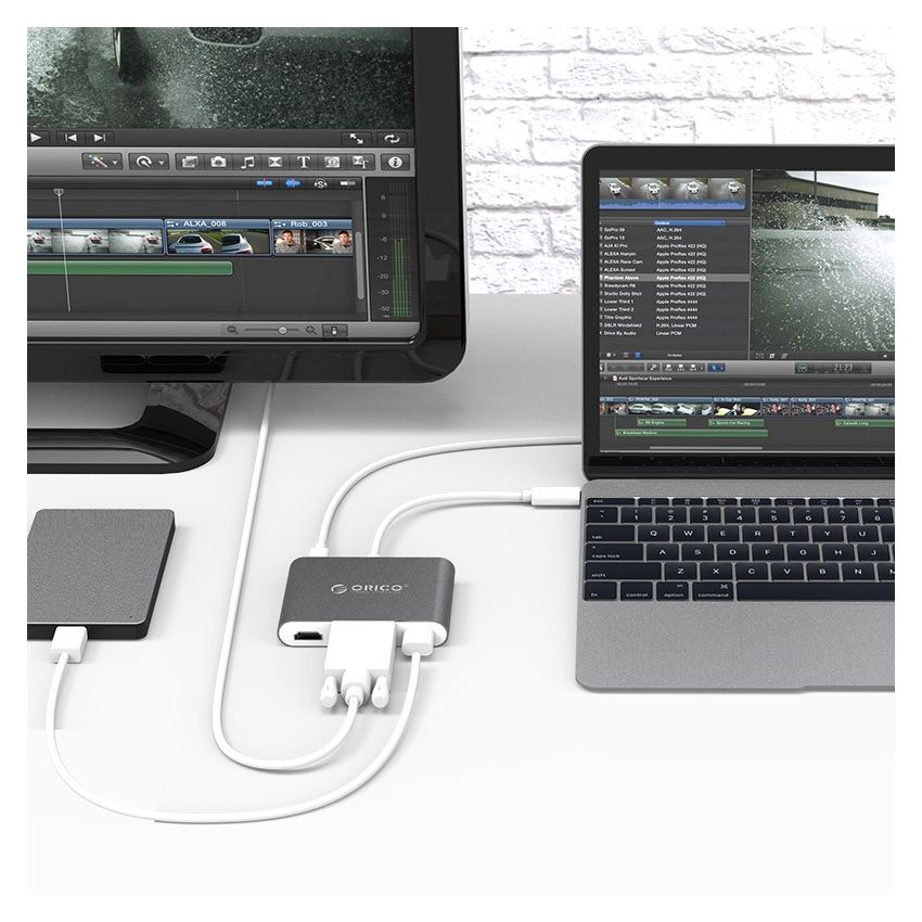 RCHV USB-C HUB 3IN1 Aluminum