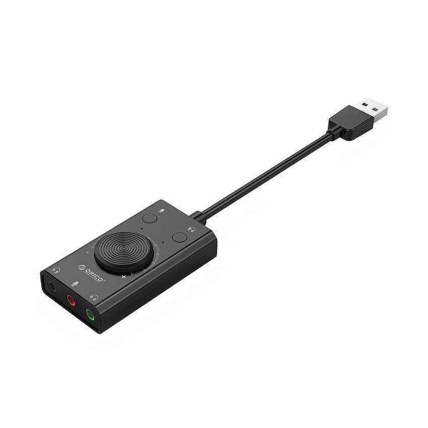 SC2 USB2.0 TO External Sound Card Mute Switch,Volume Adjustment Mic Speaker Headset Audio Jack 3.5mm Cable Adapter Black 2 Years Warranty