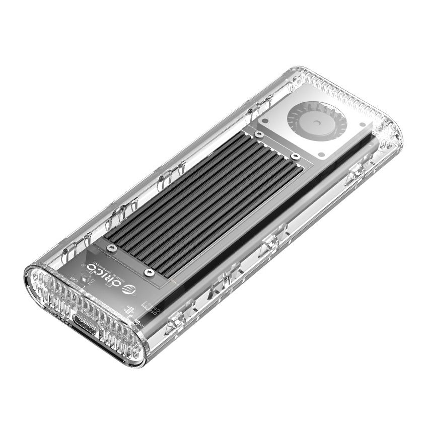 TCM2-G20 20Gbps M.2 NVME SSD Enclosure Transparent with Cooling Fan Grey 2 Years Warranty