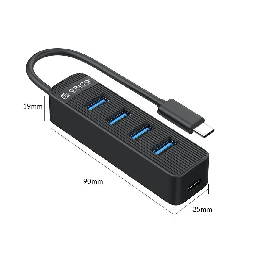 TWC3-4A Type-C 4 Ports USB3.0 HUB With Type C Power Supply Port For Laptop Computer Accessories USB Splitter USB3.0 OTG Adapter