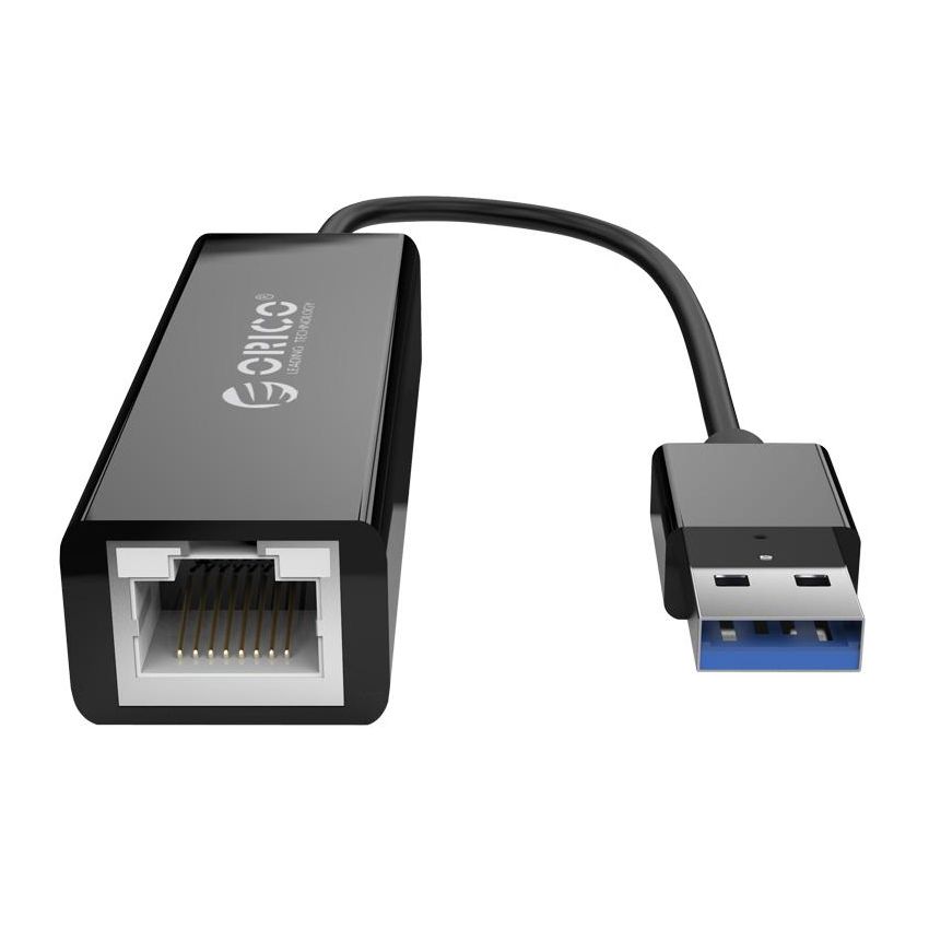 UTJ-U3 USB3.0 to RJ45 10M/100/1000M Lan Network Card Cable 10cm Gigabit Ethernet Adapter Black