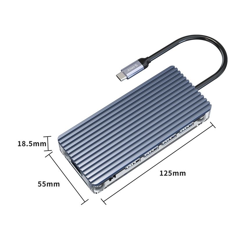 WB-11P Type-C 11-in-1 Transparent Hub