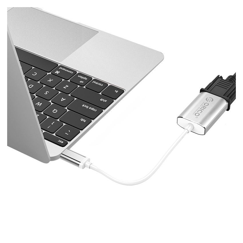 XC-102 Type-c to VGA Converter Cable 15cm Adapter USB C HUB Silver