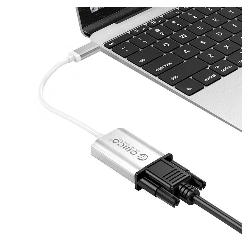 XC-102 Type-c to VGA Converter Cable 15cm Adapter USB C HUB Silver