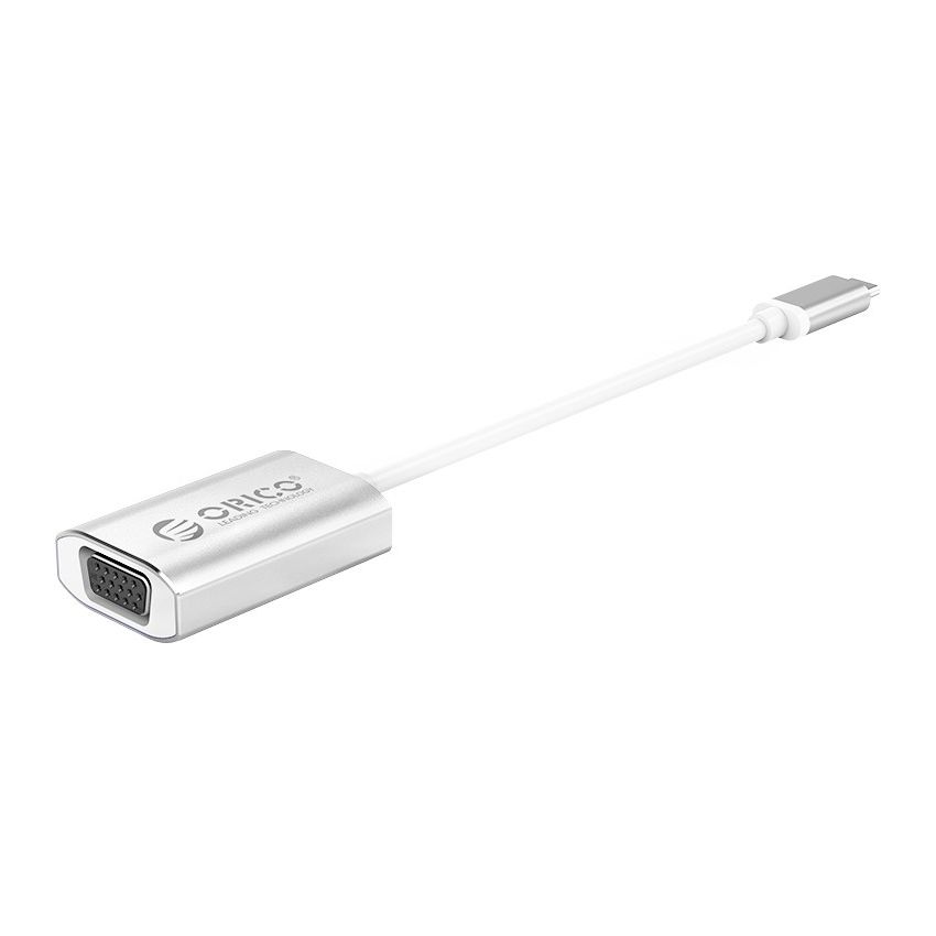 XC-102 Type-c to VGA Converter Cable 15cm Adapter USB C HUB Silver
