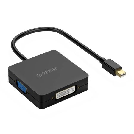 XD-MDFHDV 3in1 Mini DP to HDMI VGA DVI Video Adapter Cable 15cm Male To Famale Converter Black