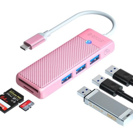 USB-C hub with 3x USB-A, SD and Micro SD slot
