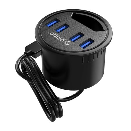 DESK-4U USB HUB 4 Ports Desktop Grommet Black