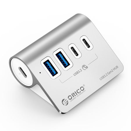 M3CU2-G2-05 HUB 4-PORTS USB3.2 10Gbps Silver 2 Years Warranty
