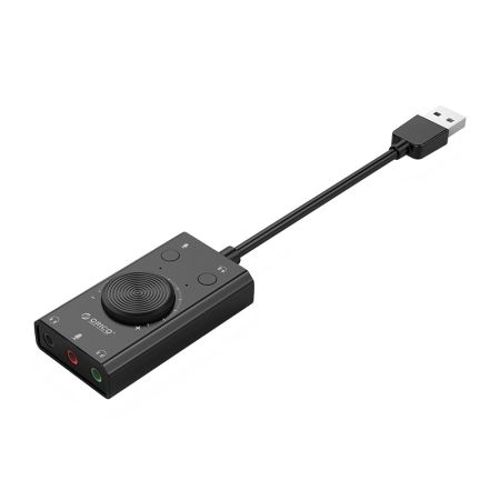 SC2 USB2.0 TO External Sound Card Mute Switch,Volume Adjustment Mic Speaker Headset Audio Jack 3.5mm Cable Adapter Black 2 Years Warranty