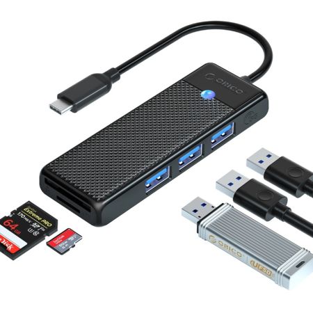 USB-C hub with 3x USB-A, SD and Micro SD slot