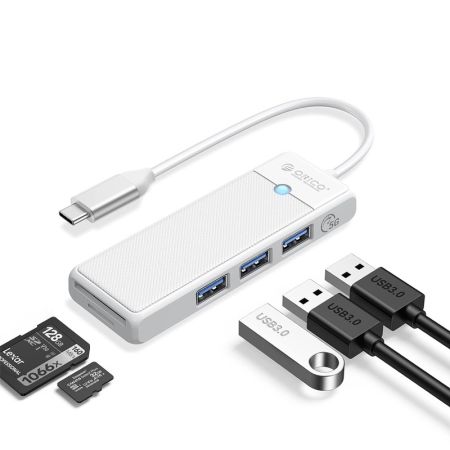 USB-C hub with 3x USB-A, SD and Micro SD slot