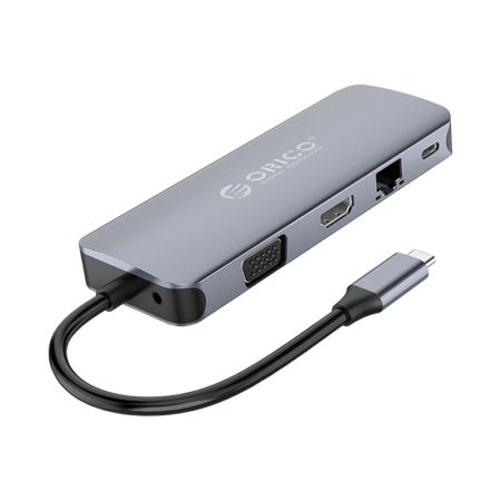 MC-U111P USB C HUB 11IN1 USB Type C / ThunderBolt3 Male HDMI,VGA Resolution 4K 30Hz ,VGA 1920*1080P 60Hz Aluminum