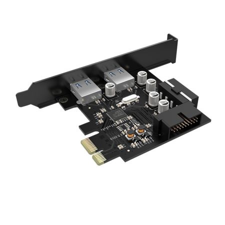 PME-4UI 2 ports USB3.0 PCI-E express card + 20 Pin Inside For Desktop PC Black